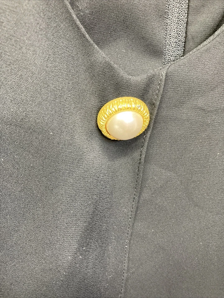 Vestido clásico Ms Chaus para mujer talla 16 negro manga larga transparente superpuesto en capas Foto 4 de 4