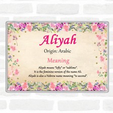 Aliyah Name Bedeutung Jumbo K&uuml;hlschrankmagnet Floral