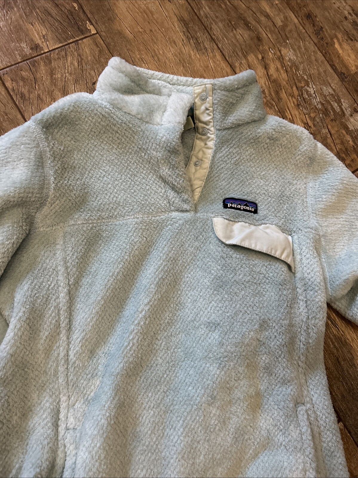 Patagonia Women's Re-Tool Snap-T Fleece Pullover Size M Atoll Blue Polartec X Dye