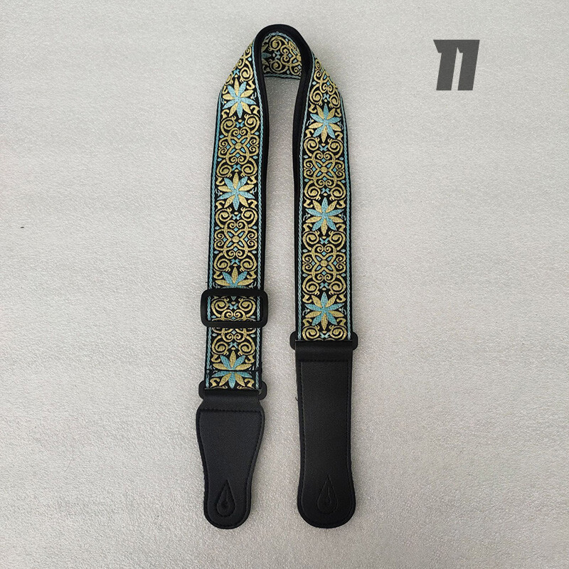 Zimoer Adjustable Guitar Strap With Leather Ends - Cool Design For Bass, Electric & Acoustic Guitars