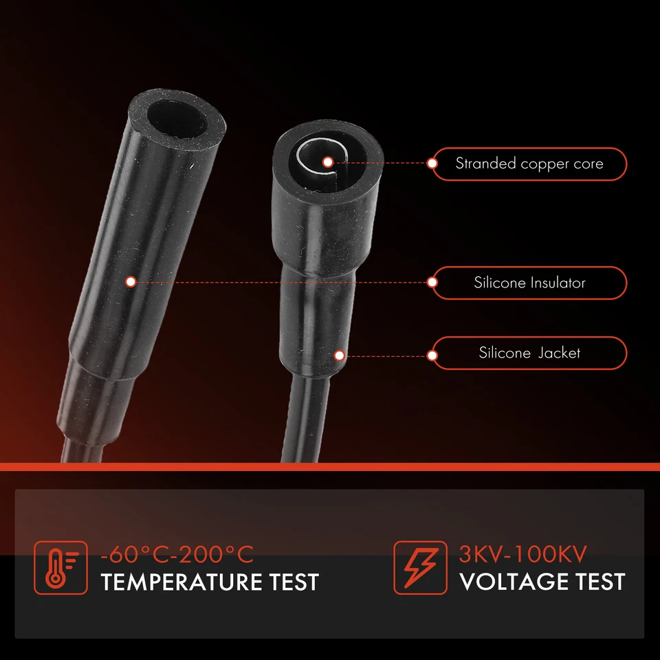 10x Spark Plug Wire Set for Chrysler Town & Country Imperial Dodge D100 Plymouth - Image 4 of 4