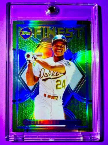 Rickey Henderson RARE SILVER REFRACTOR TOPPS FINEST FLASHBACKS SP INSERT - MINT! - Picture 3 of 5