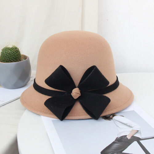 Fascinator Hat Bowler Hat Bucket Wool Crushable Vintage Flower Cloche Round Hats - Picture 39 of 93