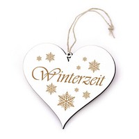 Winter Deko Schild Herz - Winterzeit - Holz TüRschild Weihnachtsdeko Adventsdeko