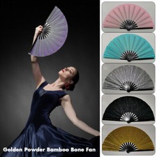 Bamboo Folding Fan Chinese Bling Decor Dance Hand Fan Home Wedding Party