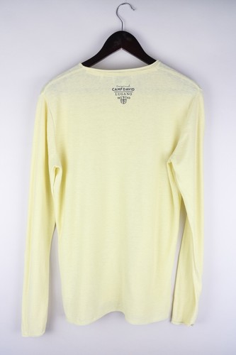 Camp David Men Jumper Knit Casual Yellow 50% Linen Pullover size L - Picture 3 of 6