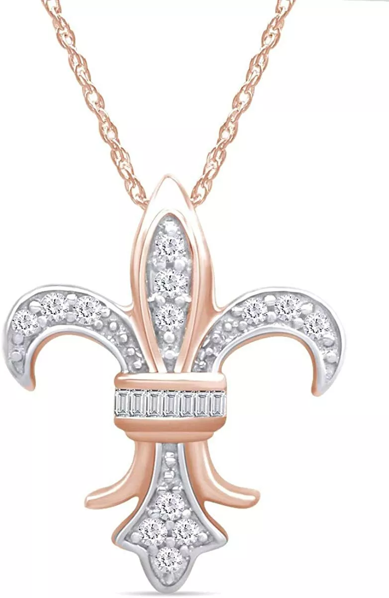 Rose gold fleur de on sale lis necklace