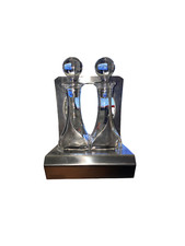 Oliera acetiera  design vetro e acciaio Inox Flli. Calderoni