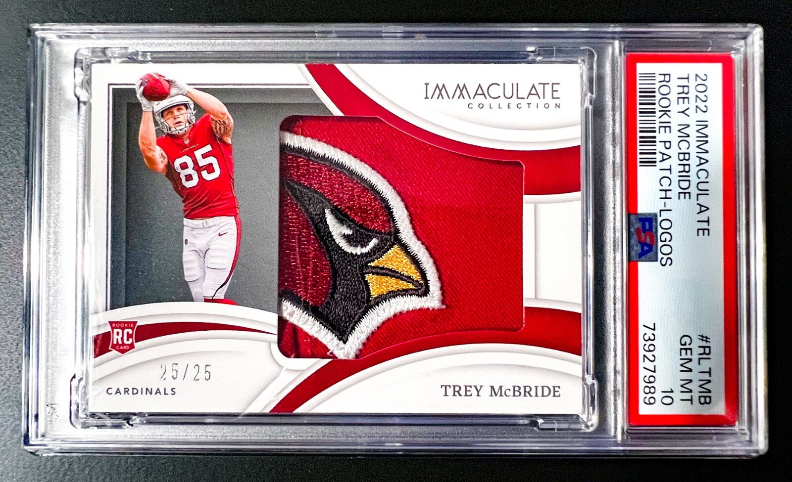 Trey McBride Panini Immaculate Collection Rookie Logos #RLTMB Logos
