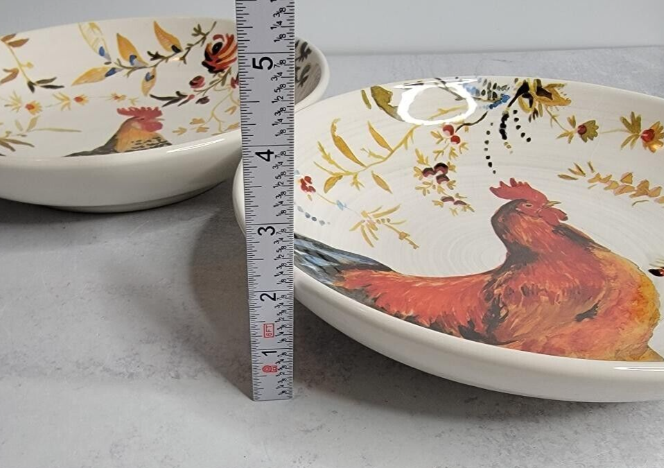 Williams Sonoma Marc Lacaze Rooster Pasta Salad Serving Bowls Italy Set