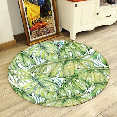 3D Green Leaves Pattern ZHUA534 Game Non Slip Rug Mat Photo Carpet Zoe