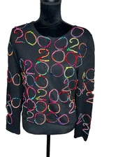 Vintage 1999 Michael Simon New York Millennium 2000 sweater cardigan Size Small