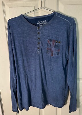 Pepe Jeans London Co Denim Blue Men s XL Slim Fit T-shirt England Flag Stars