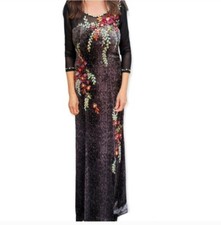 NWOT Custom Tailored Beaded Illusion Neck Gown Size 4/6