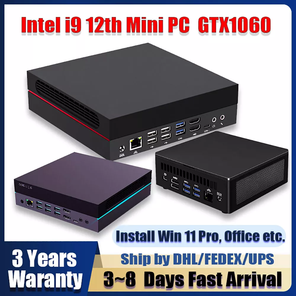 Intel Core 12th i9 12900H NVIDIA GTX1060 Gaming PC Mini PC NUC Desktop 32G 2TB