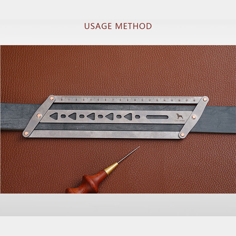 Leather Craft Belt Positioning Auxiliary Ruler handmade Punch Hole