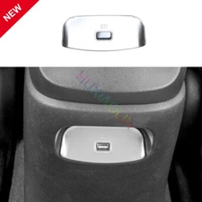Fit For Hyundai Elantra 21-23 Steel Silver Rear USB Socket Switch Cover Trim 1x
