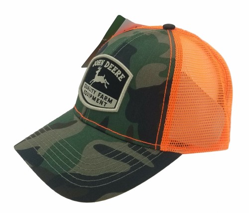 John Deere Mens' Camo/Orange Mesh Back 