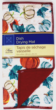 Home Collection Self Absorbent Polyester Dish Drying Mat 12  x18  Fall Pumpkins