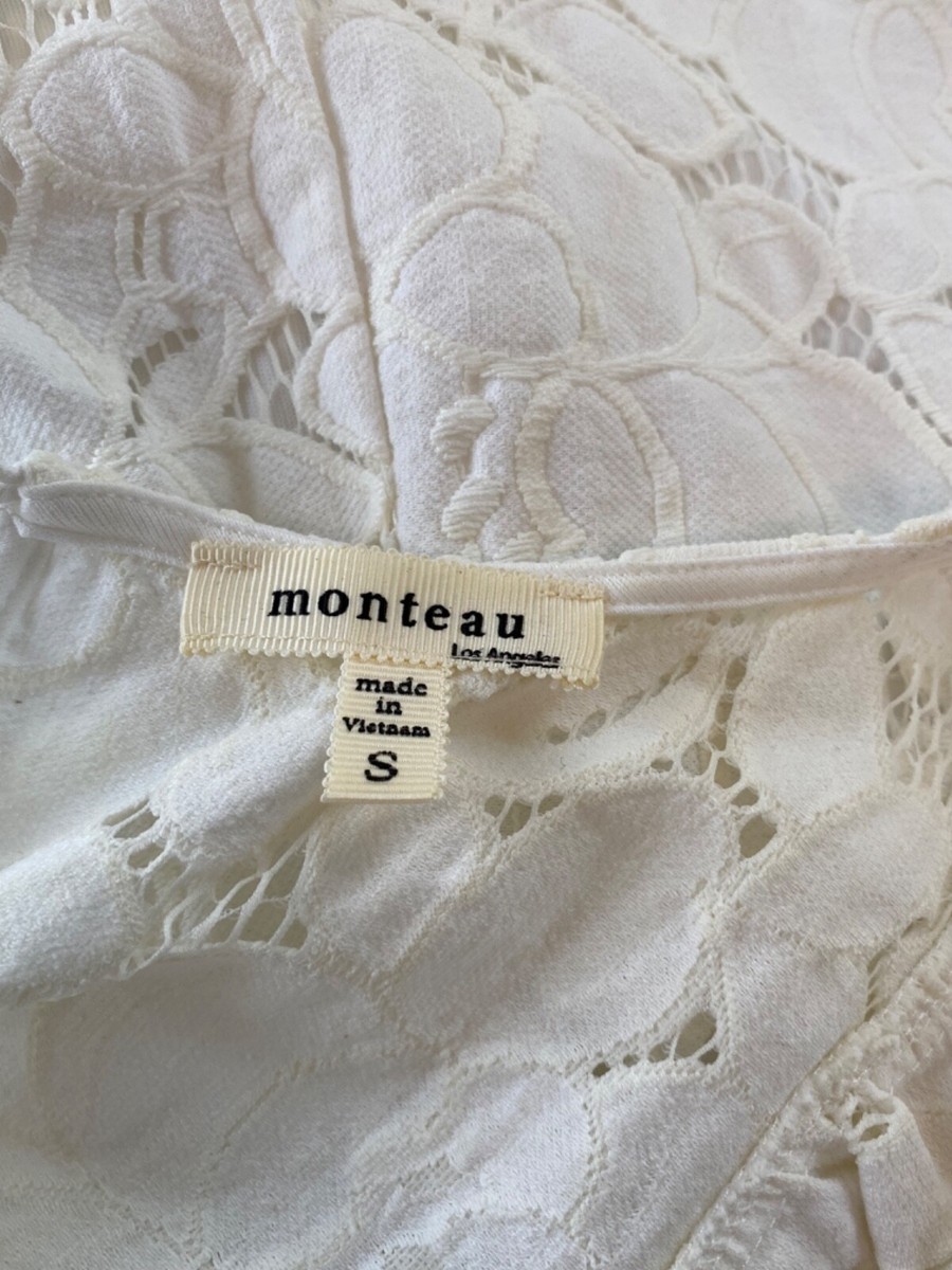 Monteau Los Angeles white lace dress size S