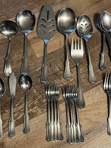 VTG. Oxford Hall Stainless JAPAN Silverware Flatware & Serving Set 65 pieces - Picture 3 of 8