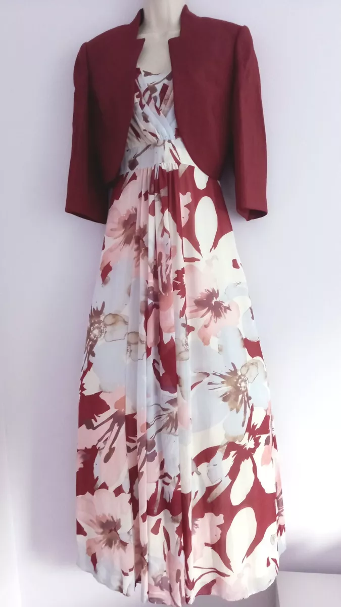Red dress on sale with jacket outfit