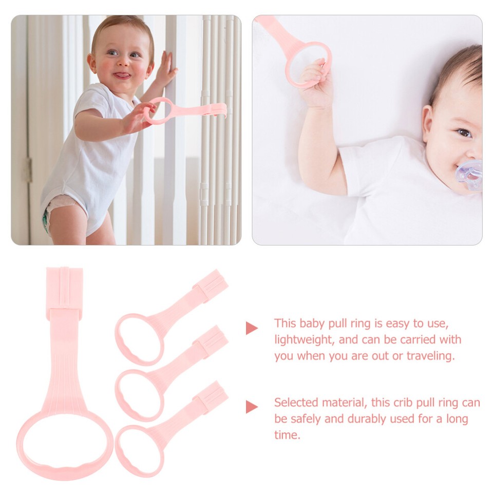 4pcs Baby Pull Rings Portable Newborn Crib Hanging Rings Toddler
