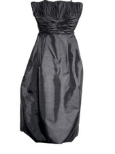 Mori Lee Strapless Taffeta Cocktail Little Black Dress Poofy Skirt Size 2