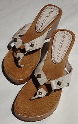Women's Wedge Sandals White  Size 7.5 Vintage Y2K Lower East Side