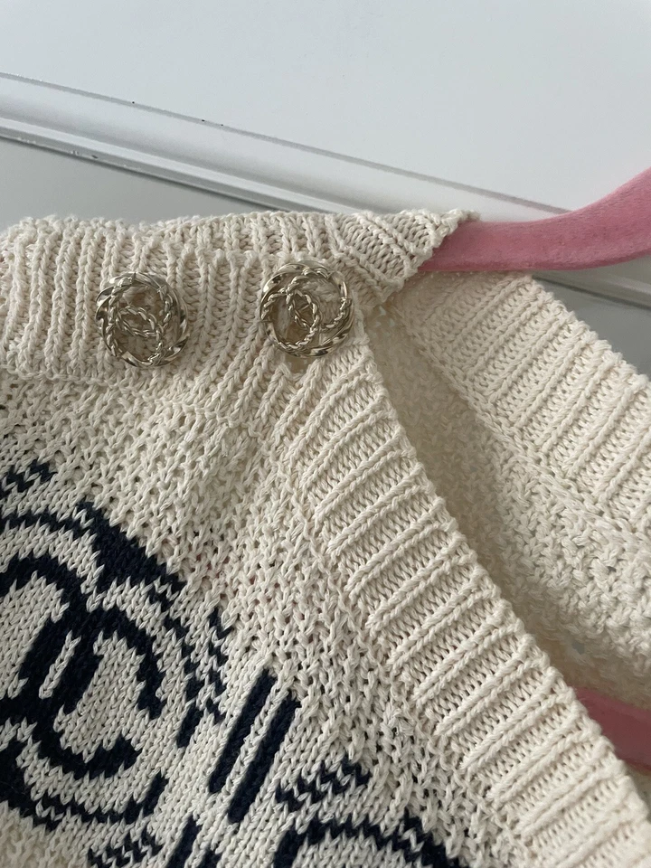 Женский вязаный свитер в полоску Chanel 2020 размер 36 - Изображение 4 из 4