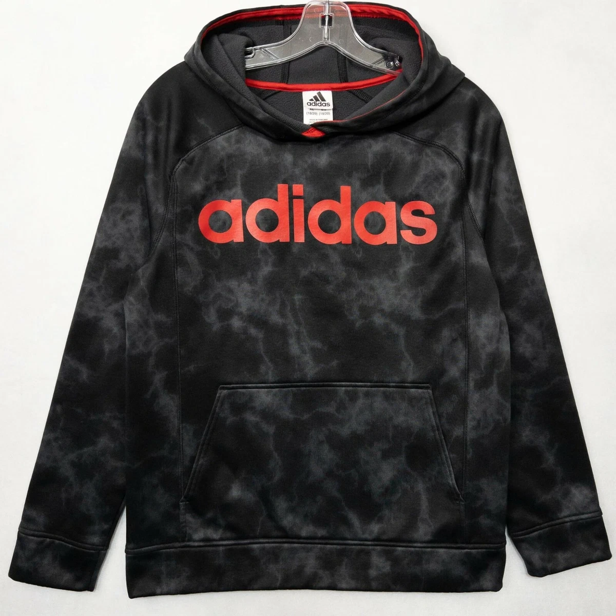 Adidas hoodie hotsell black and red