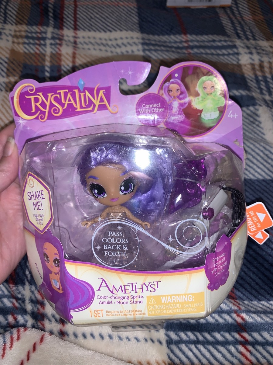 New Crystalina Amethyst 4” Sprite Doll With Color Changing LED