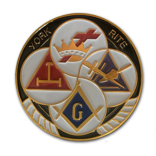 Emblema de coche masónico simbolismo de rito de York múltiple para masones - Imagen 1 de 2