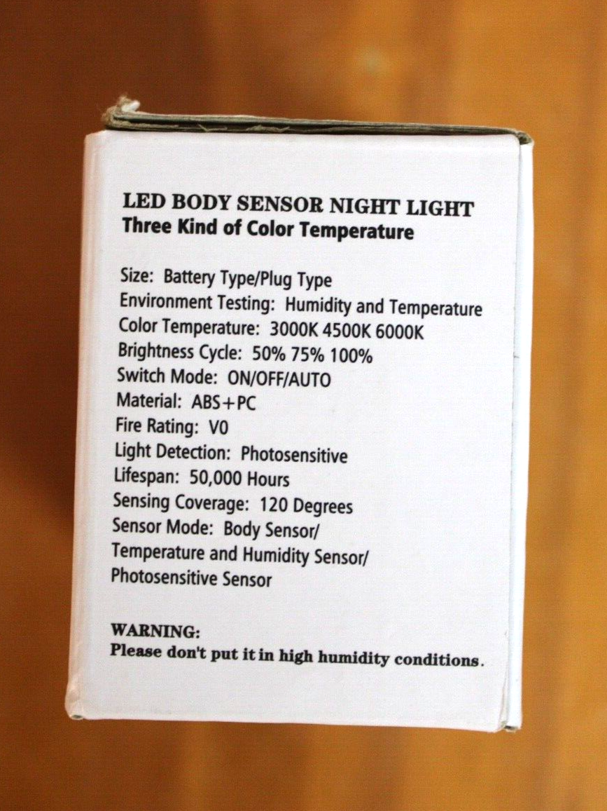 NEW Compath Motion LED Night Light Temperature/Humidity 3Mode Sensor