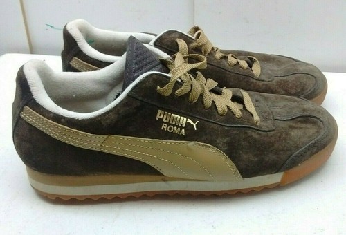 puma roma brown suede