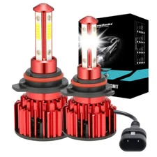 9012 HIR2 LED Headlight Bulbs Kit High Low Beam Super Bright 10000K Combo White