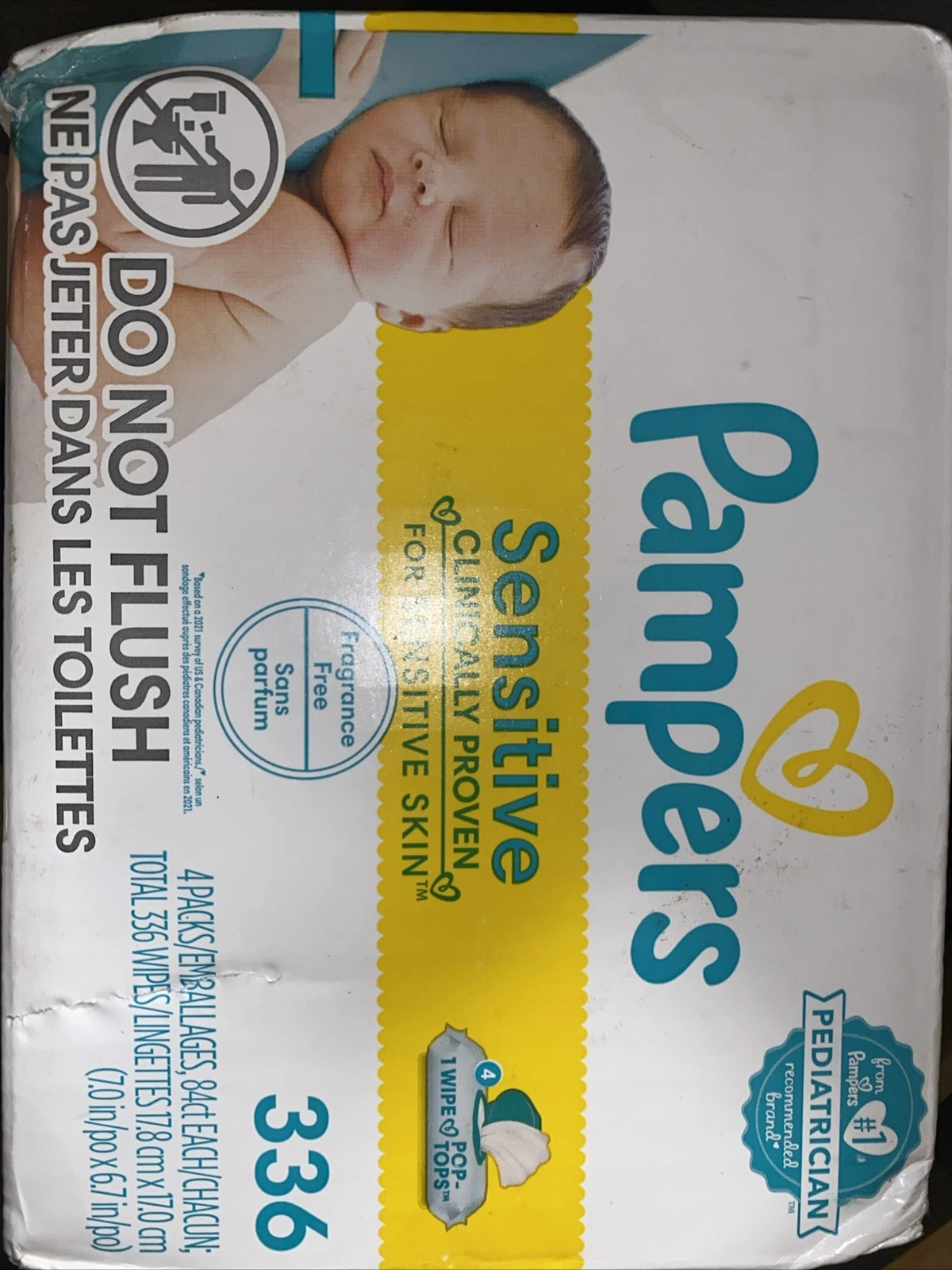 Pampers Sensitive Baby Wipes - 84 Count Pack of 4), 84 4)