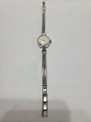 Vintage Wittnauer Ladies Mechanical Wind Up Watch Working Silver Art Deco Band Vintage 1970s Wittnauer Automatic Ladies Watch, Stainless  main image 2