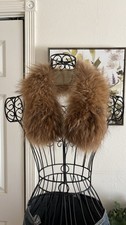 100 Real fox fur collar neck wrap /scarf Unisex Brown