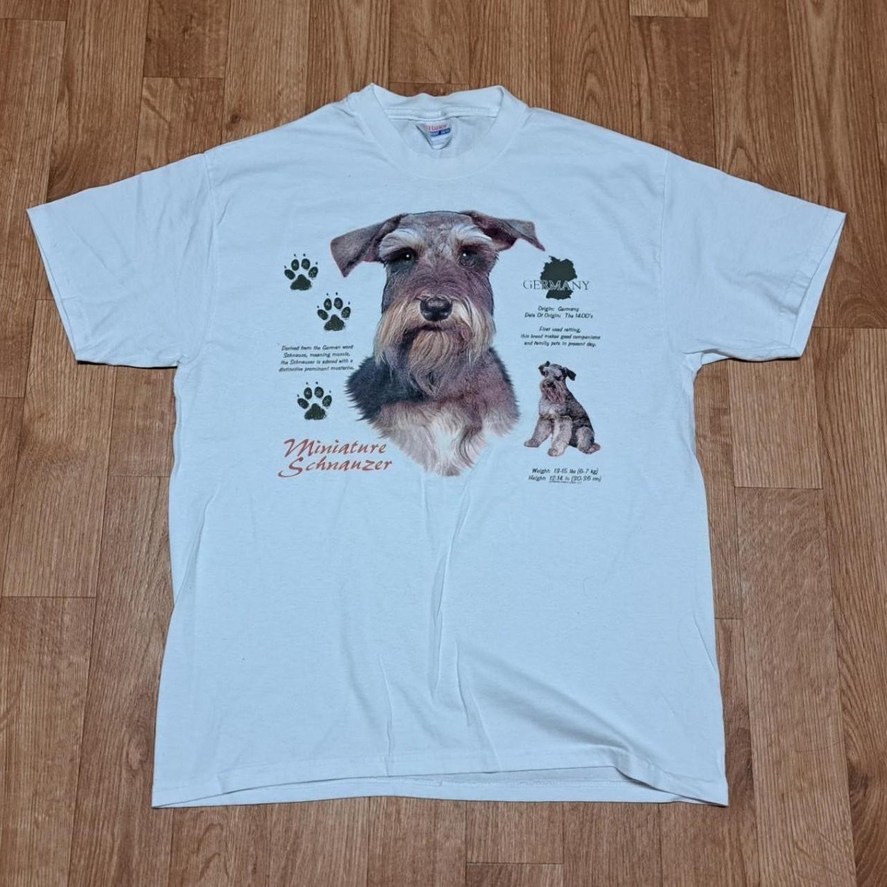 ALTRA Camicia grafica Schnauzer vintage anni 90 taglia media