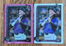 2025 Topps Update Pink Diamante Parallel Zac Veen Rookie Debut and Base, Lot