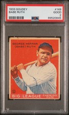 1933 Goudey Babe Ruth #149 PSA 2
