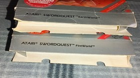 Atari 2600 Swordquest EarthWorld & FireWorld 2 Games Lot. CIB Tested Vintage 