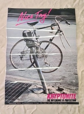 Nice Try! Kryptonite Lock Poster ''83 Mark Ivins Vintage 