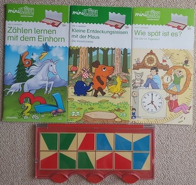 miniLÜK Set 12er Kontrollgerät + 3 Hefte Vorschule Zählen Uhr Lernen