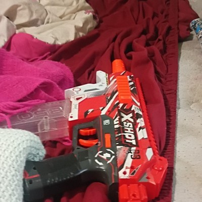 X-Shot Dart Gun Blaster Red Black Toy Foam Darts Fun Outdoor Game for Kids