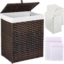 Laundry Hamper W/ Lid 90L Clothes Hamper W/ 2 Removable Liner Bags