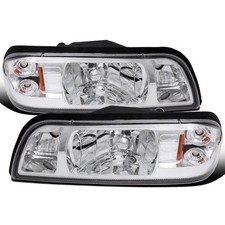 1987-1993 Ford Mustang Factory Replacement All-in-one Headlights Pair Chrome