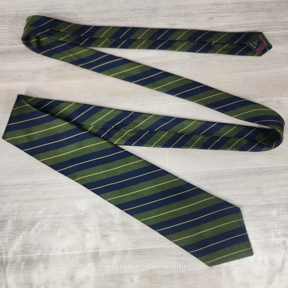 Churchill Collection 经典 REPP 领带团蓝色和绿色 58 x 31⁄4 — 第 2/4 张图片