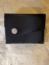 Vintage Hallo Clutch Purse Black With Rhinestone